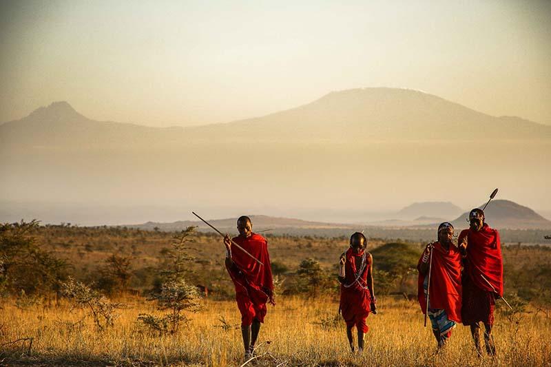191001 Maasai warriors wear colorful shukas